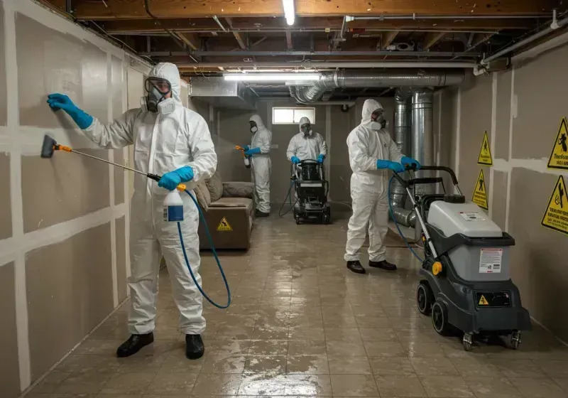 Basement Moisture Removal and Structural Drying process in Val Verde, CA